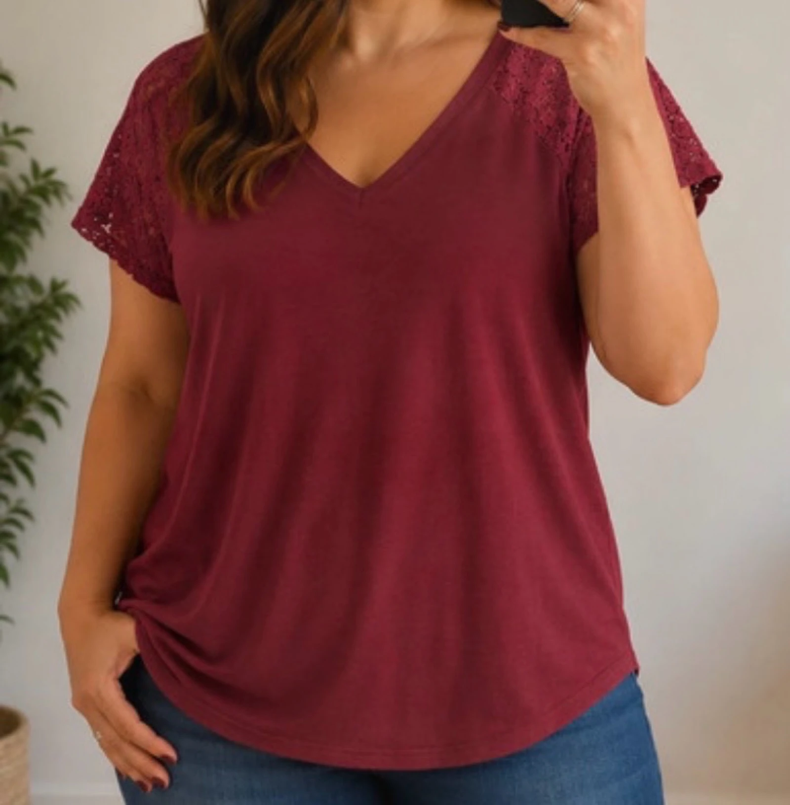 Tee shirt bordeaux femme 